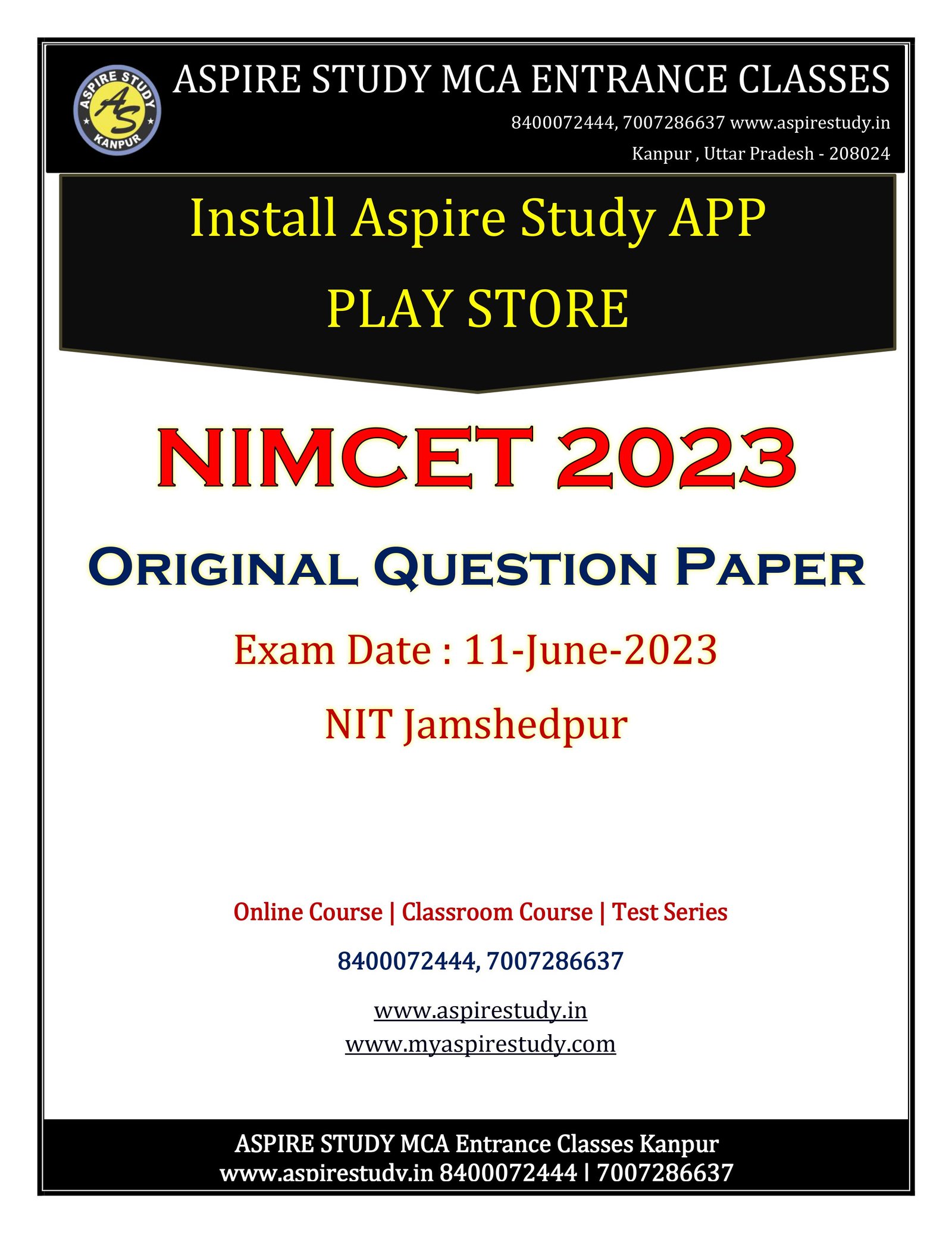 NIMCET 2023 Question Paper PDF Download with Answer Key